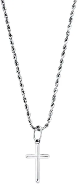 | Cross Pendant Necklace | 20.5" Chain Link with 20MM x 20MM Pendant | Waterproof, Heat & Sweat Resistant | Gifts for Men | Men's Jewelry |