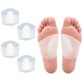 2 Pairs Silicon Compression Arch Support Sleeves, Plantar Fasciitis Foot Pain Relief Cushions for Flat Feet, Fallen Arches, Achy Feet Problems, Universal Size for Men and Women