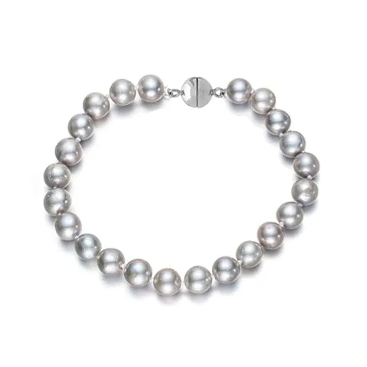 8-9mm Grey Freshwater Pearl Bracelet with Magnetic Clasp