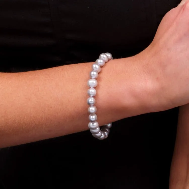8-9mm Grey Freshwater Pearl Bracelet with Magnetic Clasp