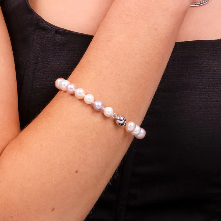 8-9mm Multicolour Freshwater Pearl Bracelet with Magnetic Clasp