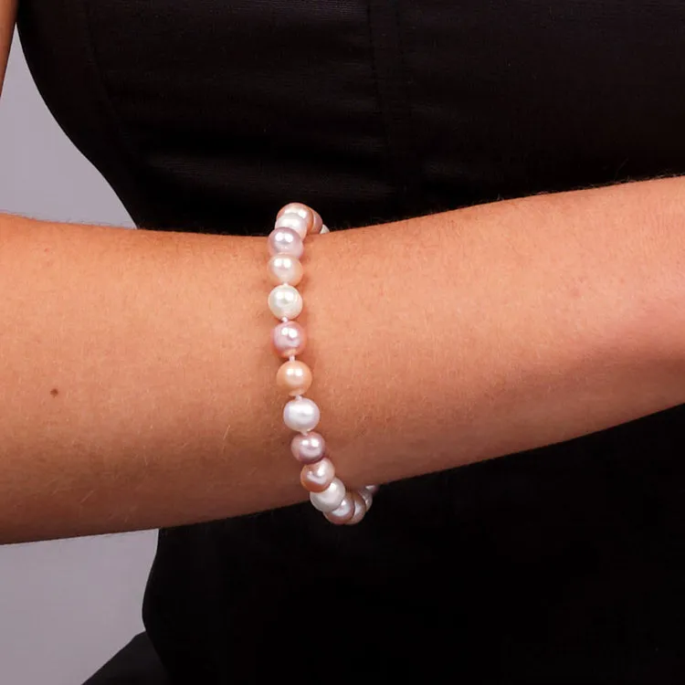 8-9mm Multicolour Freshwater Pearl Bracelet with Magnetic Clasp