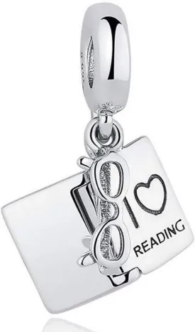 925 Sterling Silver I Love Reading Dangle Charm Beads Lucky Book Fits Pandora Bracelet Charms & European Bracelets