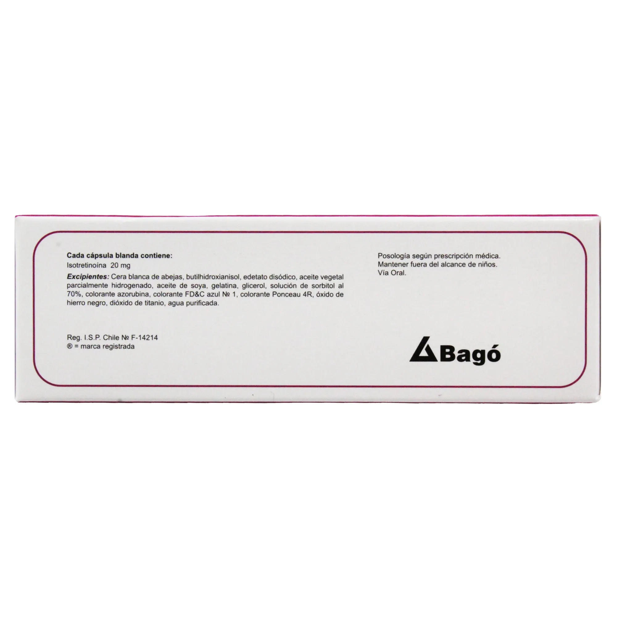 Acnotin 20Mg Isotretinoina X Capsula Blanda