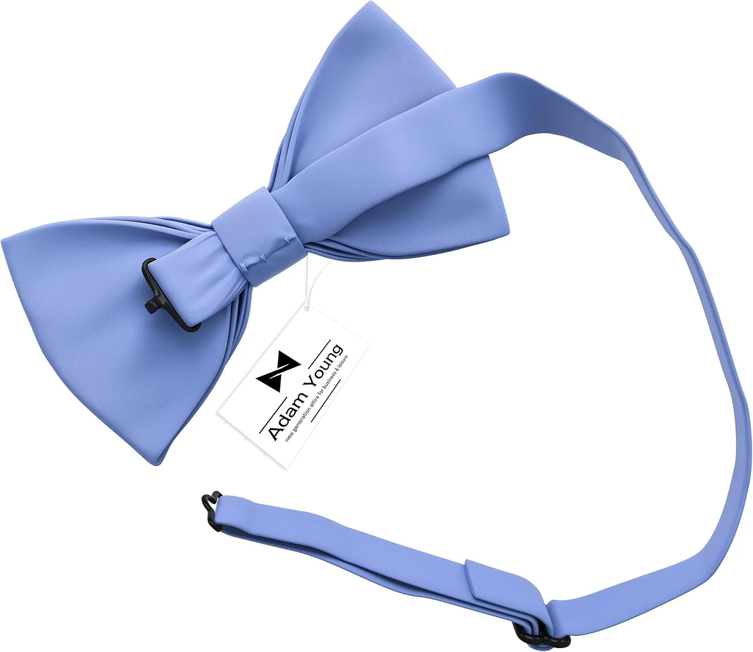 Adam Young Men's Bow Ties with Handkerchief & Cufflinks Pre-Tied Style Formal Satin Classic Bowtie for Tuxedo Faux Silk