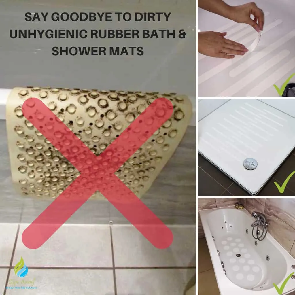 Anti Slip Bath & Shower Stickers – 8x Black Strips