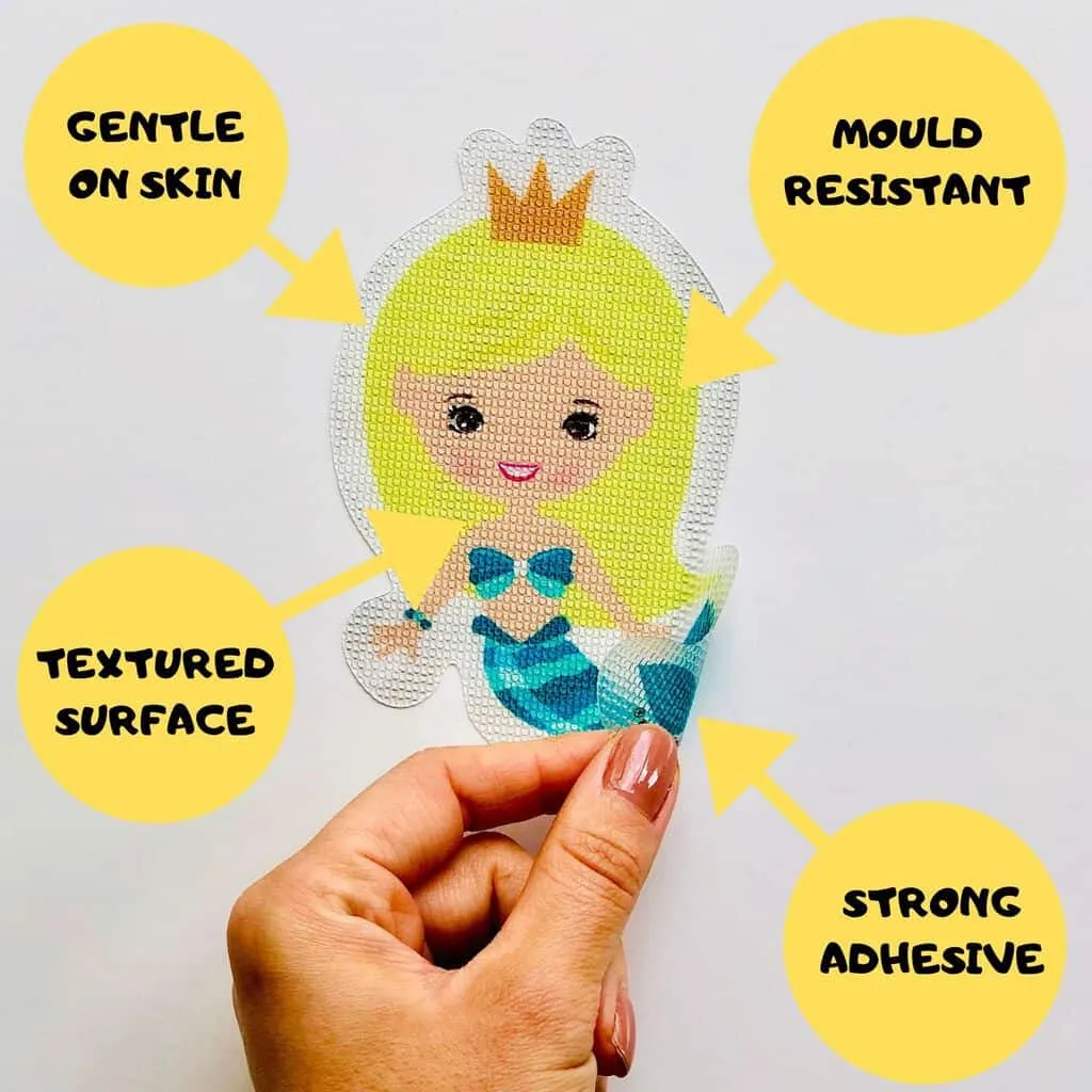 Anti Slip Kids Bath Stickers - Mermaid ( 5x Pack )