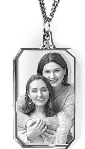 ArtPix 3D Crystal Photo, Fathers Day Gift, Personalized Necklace Rectangle, Customized Gift for Mom, Women, Wife, Her, Grandma, Great Custom Gifts With Your Own Photo, Memorial Picture Necklace