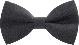 AWAYTR Boys Child Kids Bow ties - Adjustable Pre Tied Solid Color Wedding Party Bowties (Black)