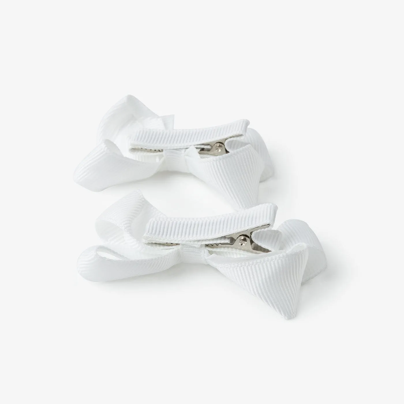 Baby's White Bow Hairpin Set