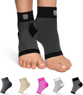 Bitly Plantar Fasciitis Compression Socks for Women & Men - Best Ankle Compression Sleeve, Nano Brace for Everyday Use - Provides Arch Support & Heel Pain Relief (Black, Medium)
