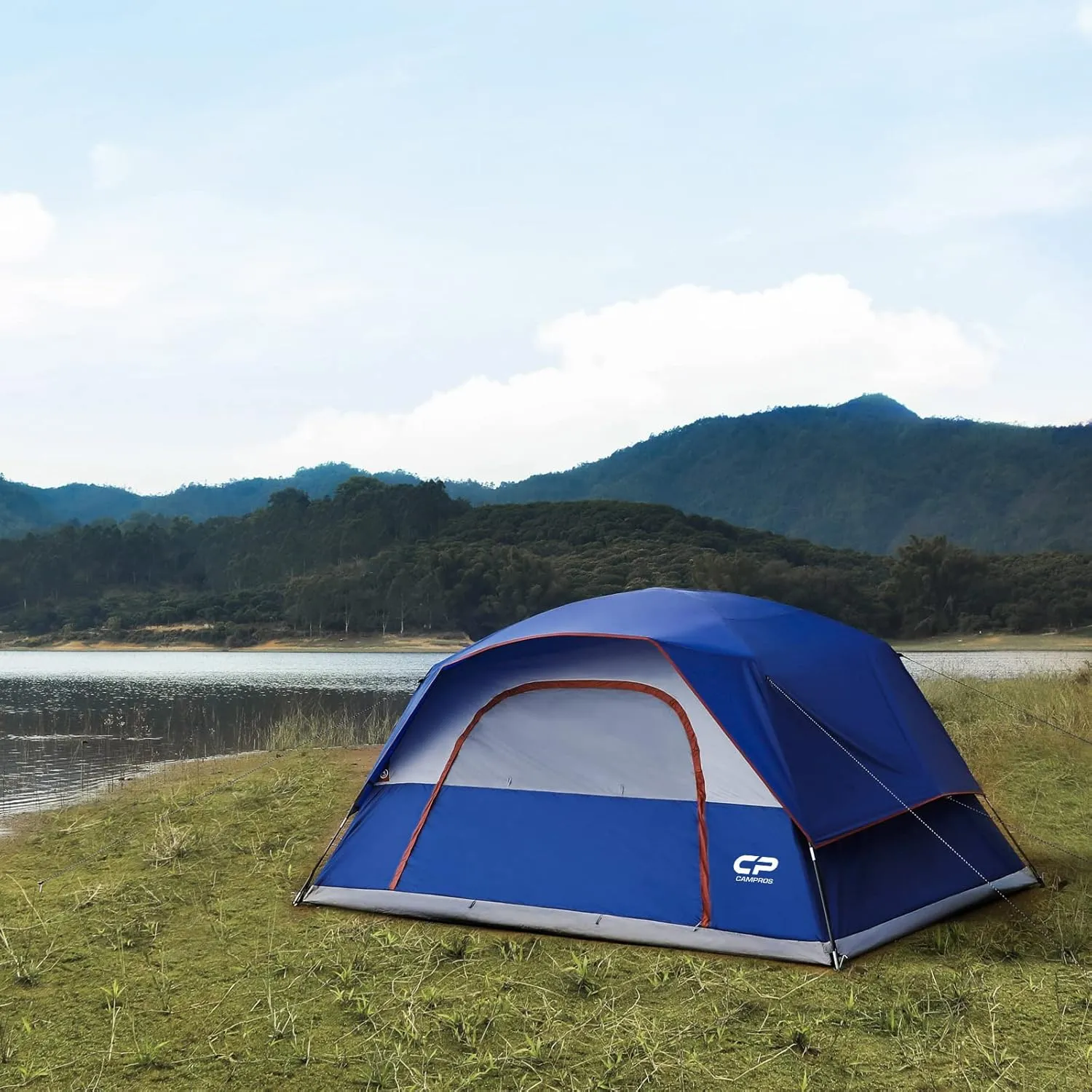 CAMPROS CP Tent 6/8 Person Camping Tents, Waterproof Windproof Family Tent with Top Rainfly, Large Mesh Windows, Double Layer, Easy Set Up, Portable with Carry Bag, for All Seasons