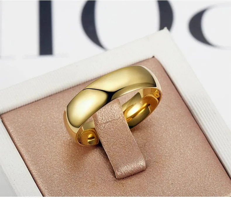 Classic Gold Wedding Band Engagement Ring Unisex