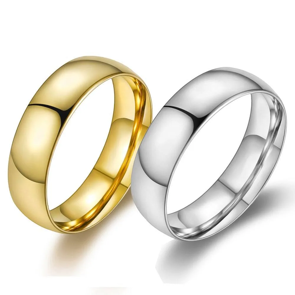 Classic Gold Wedding Band Engagement Ring Unisex