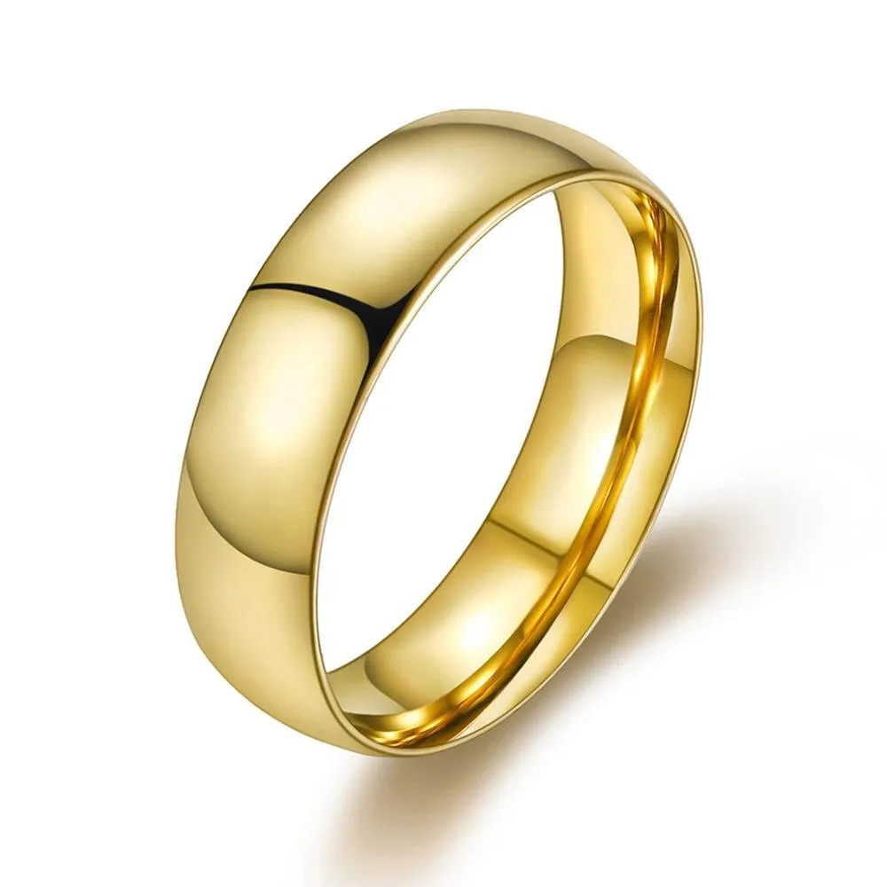 Classic Gold Wedding Band Engagement Ring Unisex