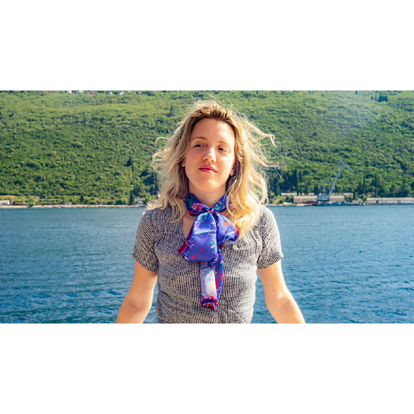 Clouds Between (blue) Silk Scarf