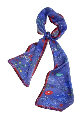 Clouds Between (blue) Silk Scarf