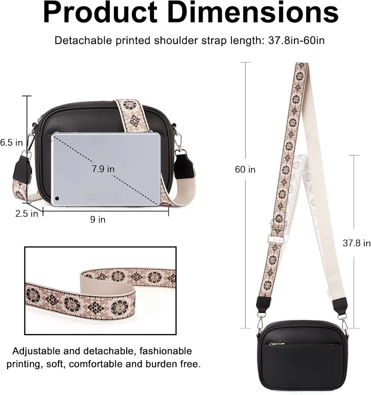 CLUCI Crossbody Bags for Women, Vegan Leather Shoulder HandbagsPurses for Women with Adjustable Wide Strap