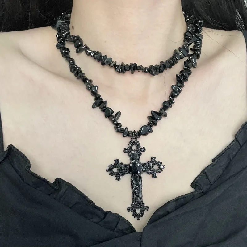 Diamond Star Double Layer Dark Hip-Hop Necklace