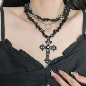 Diamond Star Double Layer Dark Hip-Hop Necklace