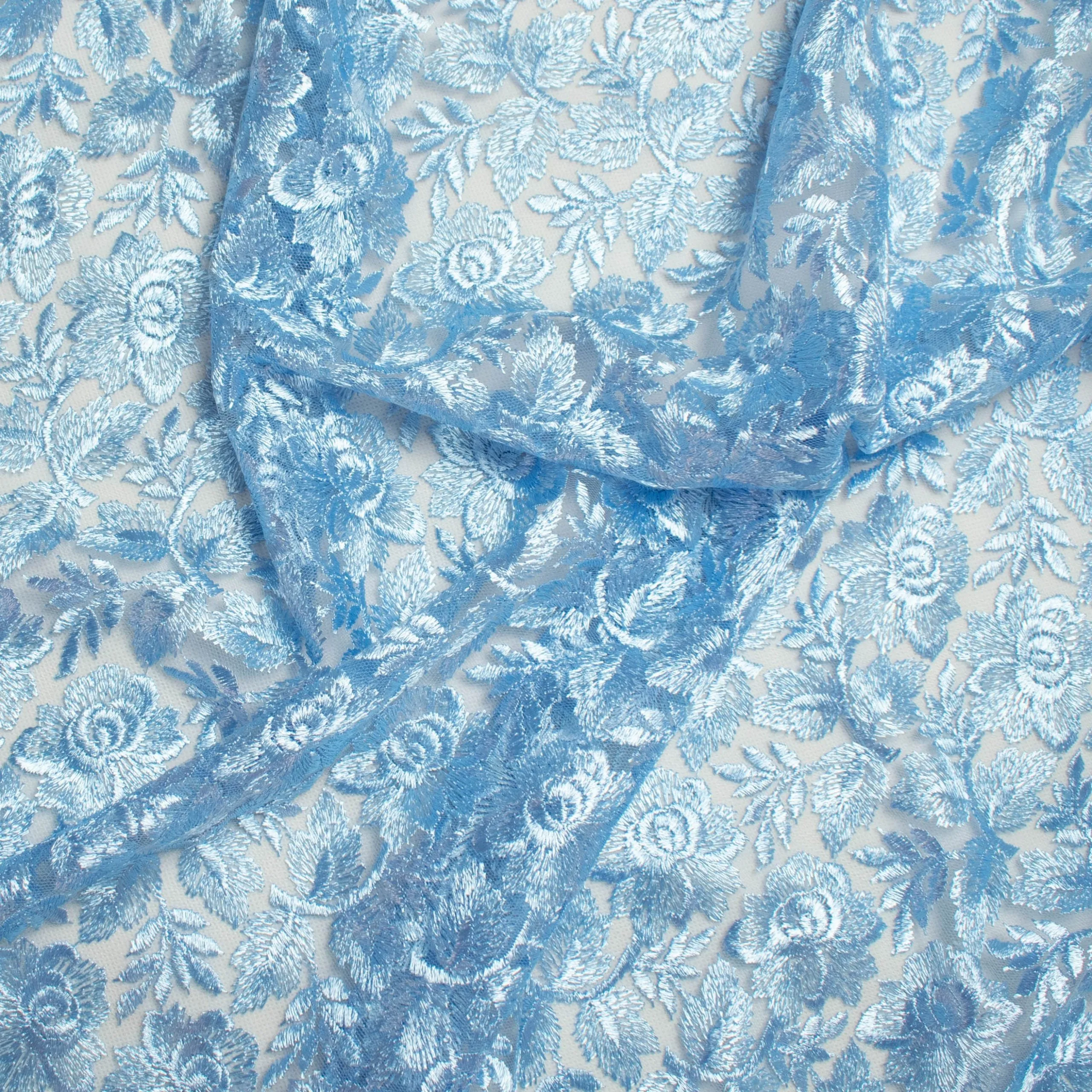 Embroidered Lace BF-60218 Sky Blue