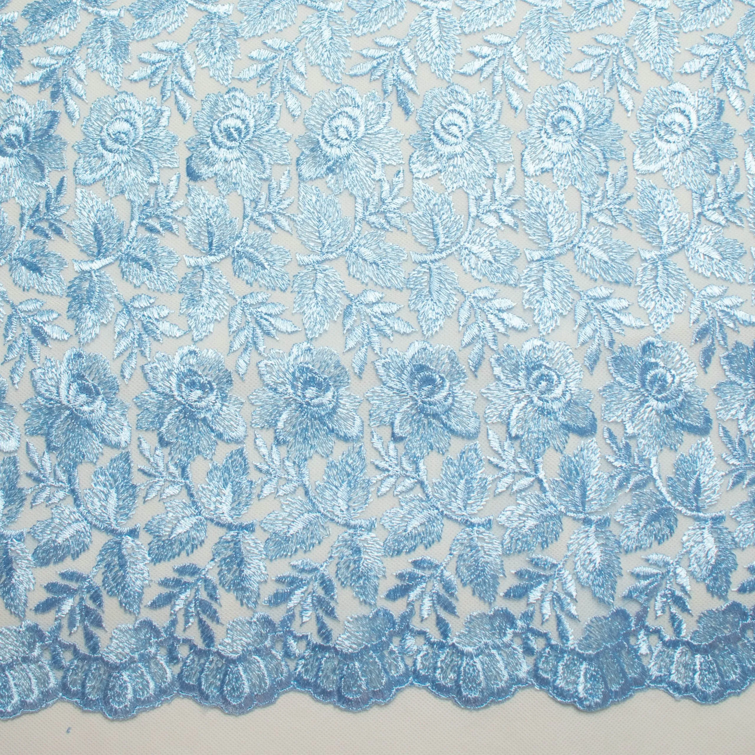 Embroidered Lace BF-60218 Sky Blue