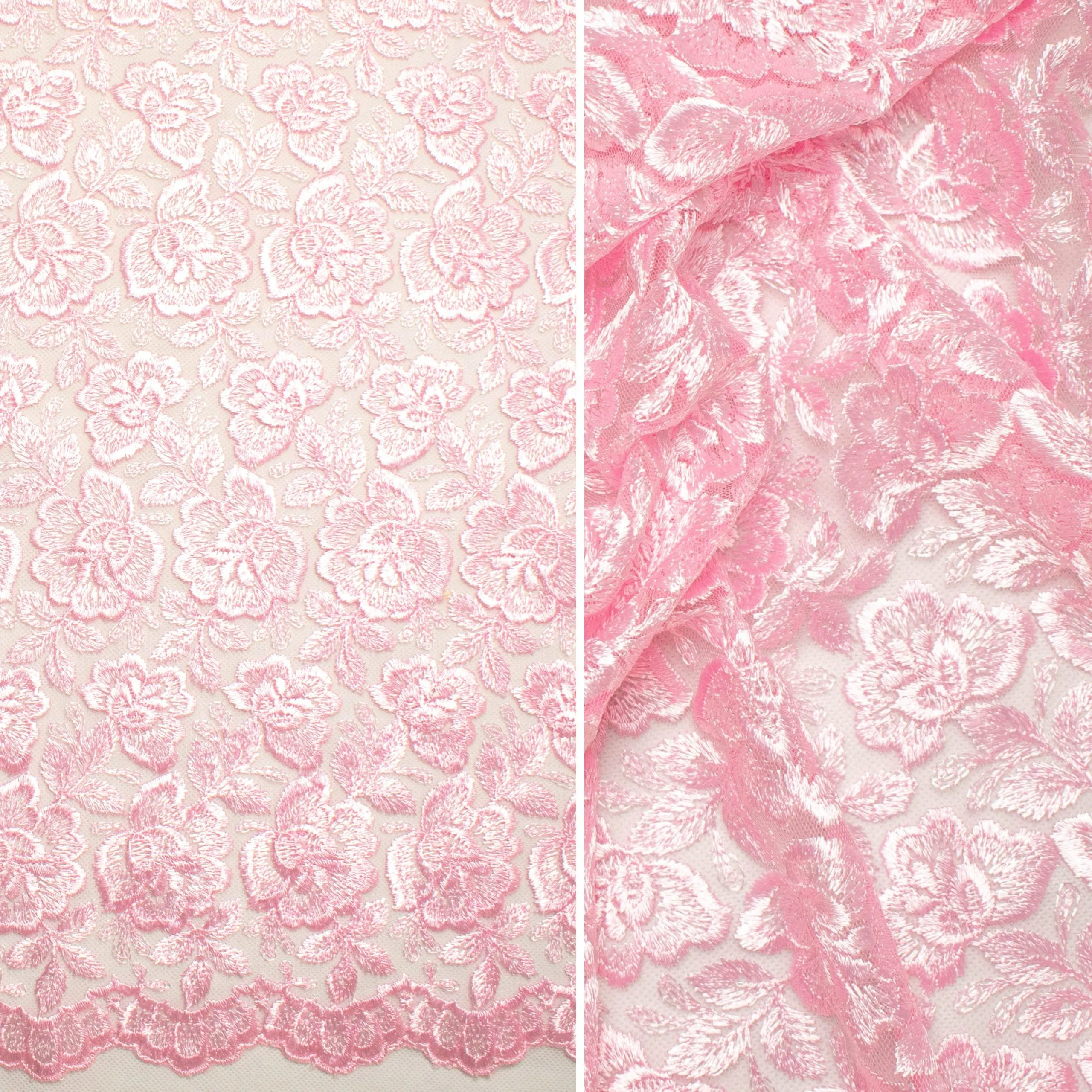 Embroidered Lace BF-62233 Baby Pink