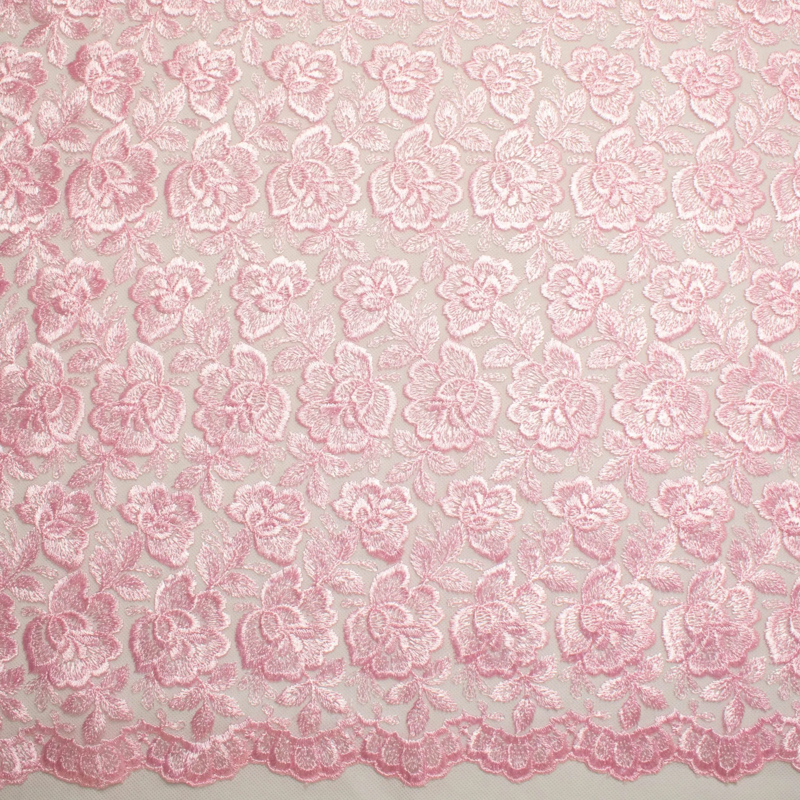 Embroidered Lace BF-62233 Baby Pink