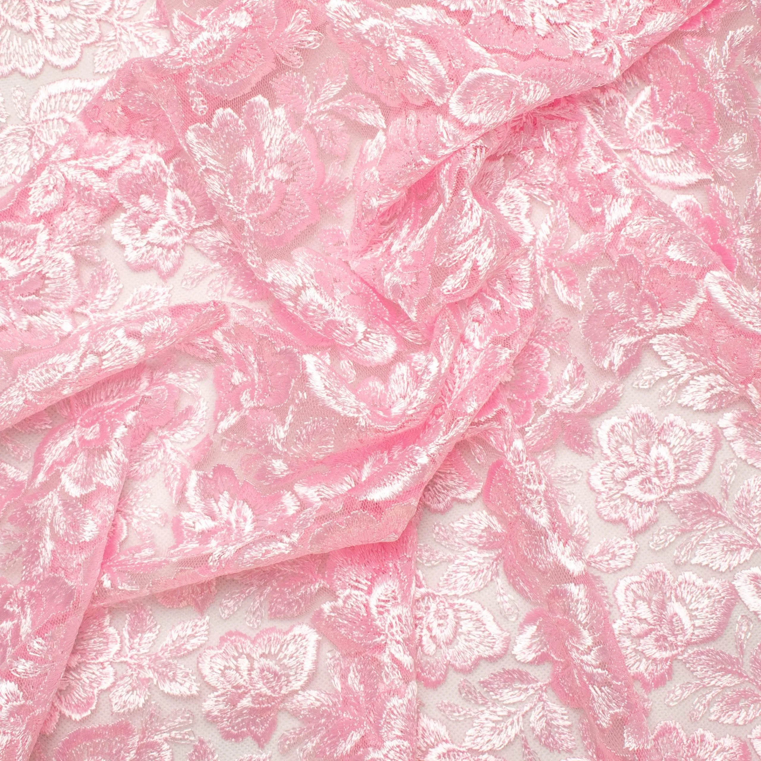 Embroidered Lace BF-62233 Baby Pink