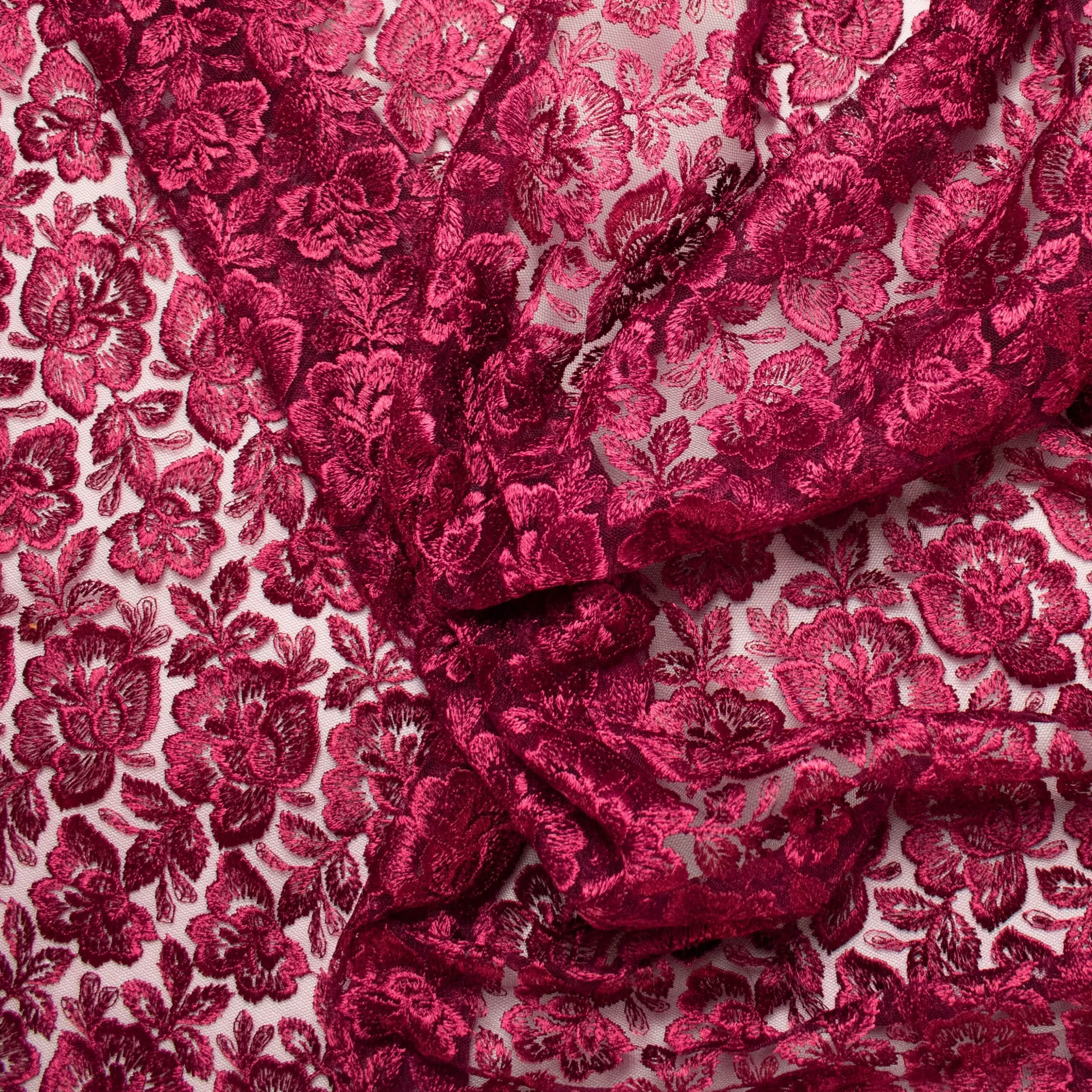Embroidered Lace BF-62233 Dark Wine