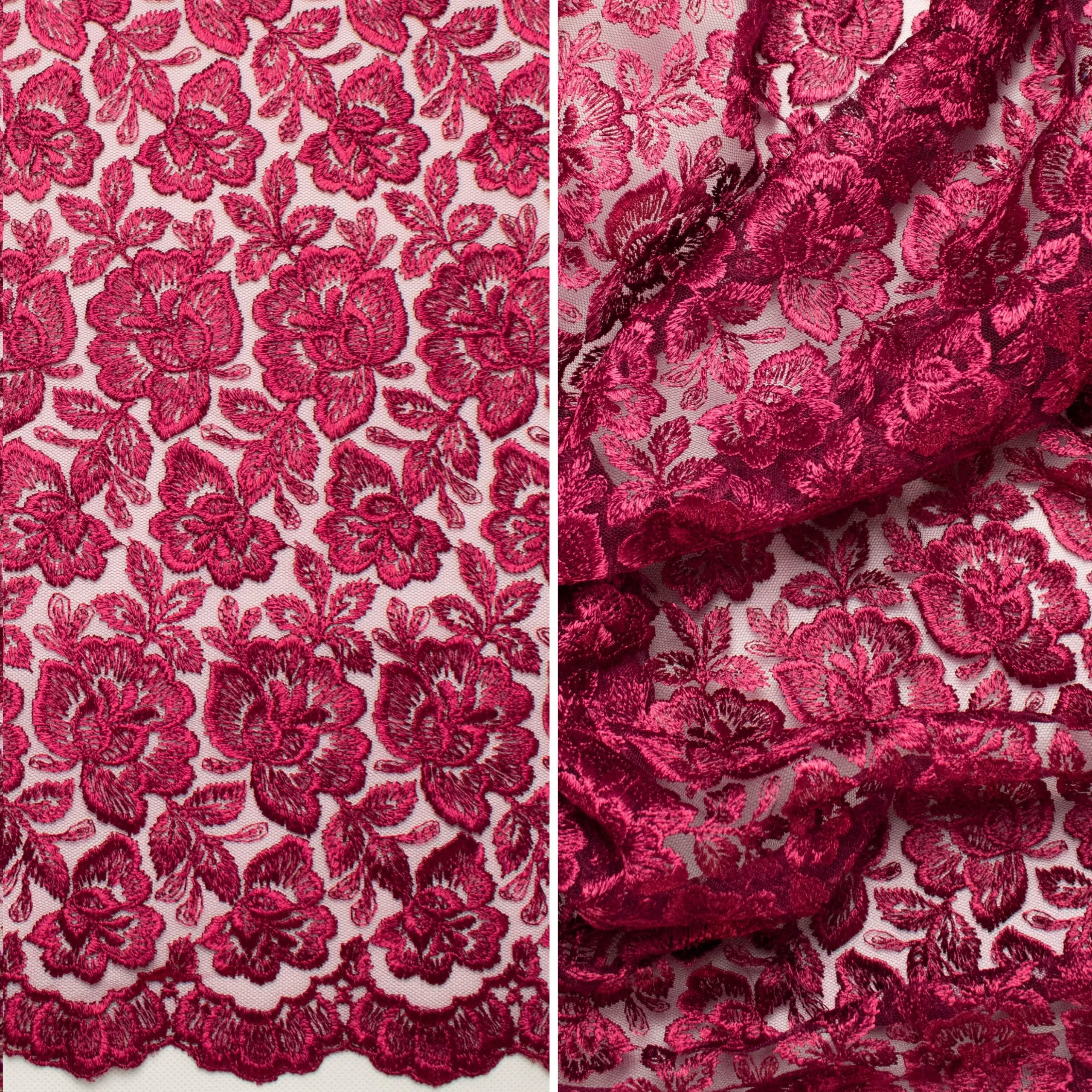 Embroidered Lace BF-62233 Dark Wine