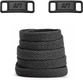 Flat Athletic Shoelaces for Air Force 1, with 1 Pair Shoe Lace Mental Tag Charms for AF1 Sneaker