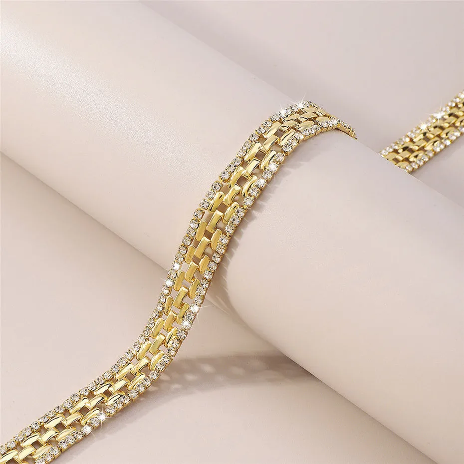 Flytonn-Lydia Rhinestones Square Chain Necklace