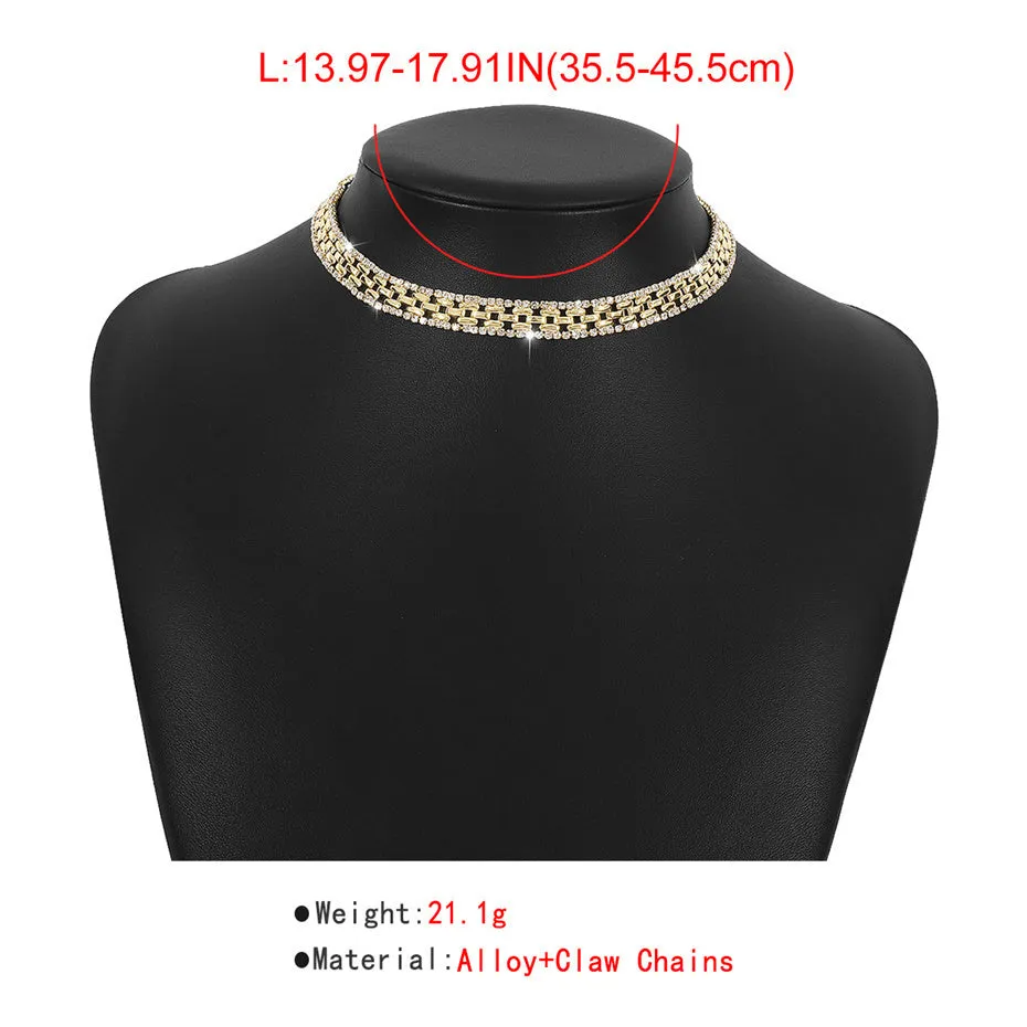 Flytonn-Lydia Rhinestones Square Chain Necklace