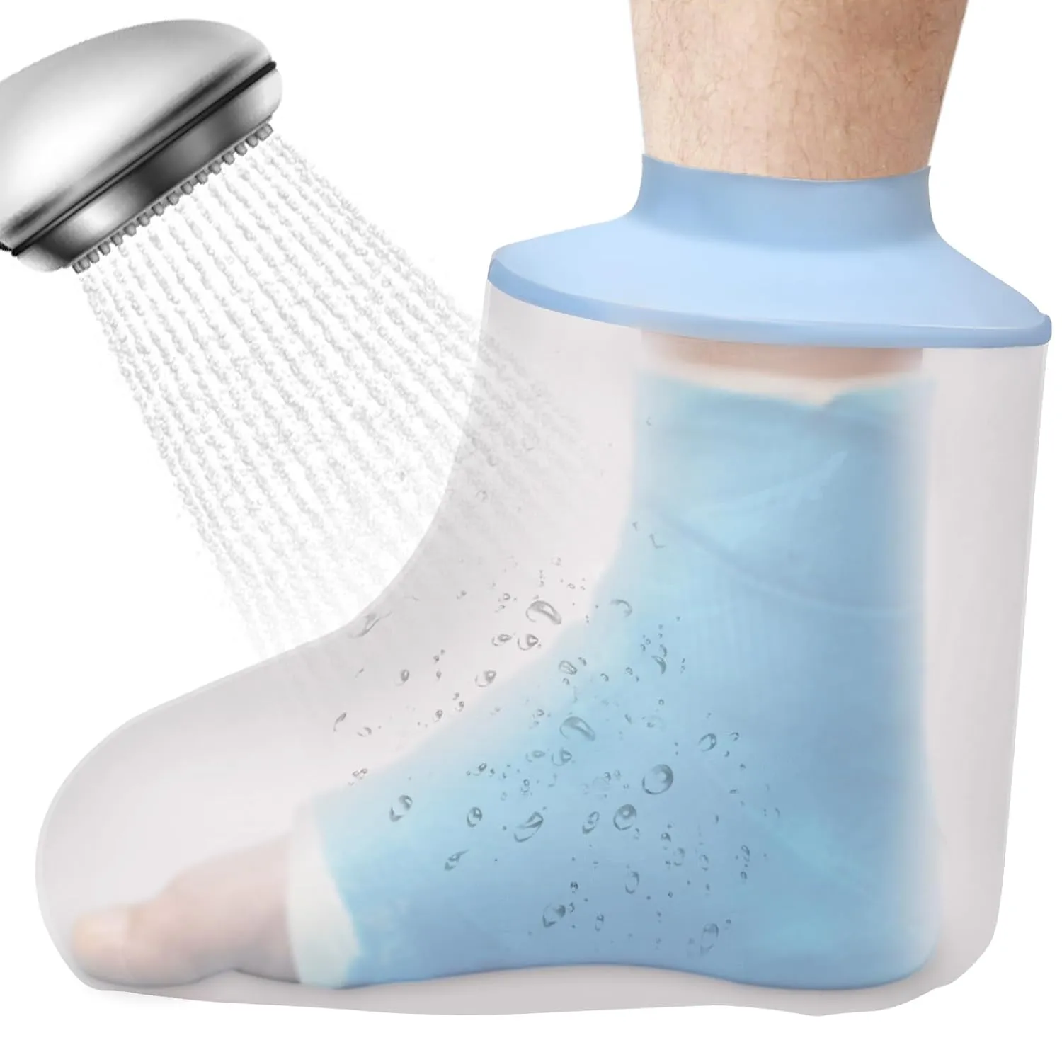 Foot Cast Shower Cover Waterproof Foot Cover for Shower after Surgery Reusable Watertight Cast Protector for Foot Ankle to Keep Wounds & Bandages Dry