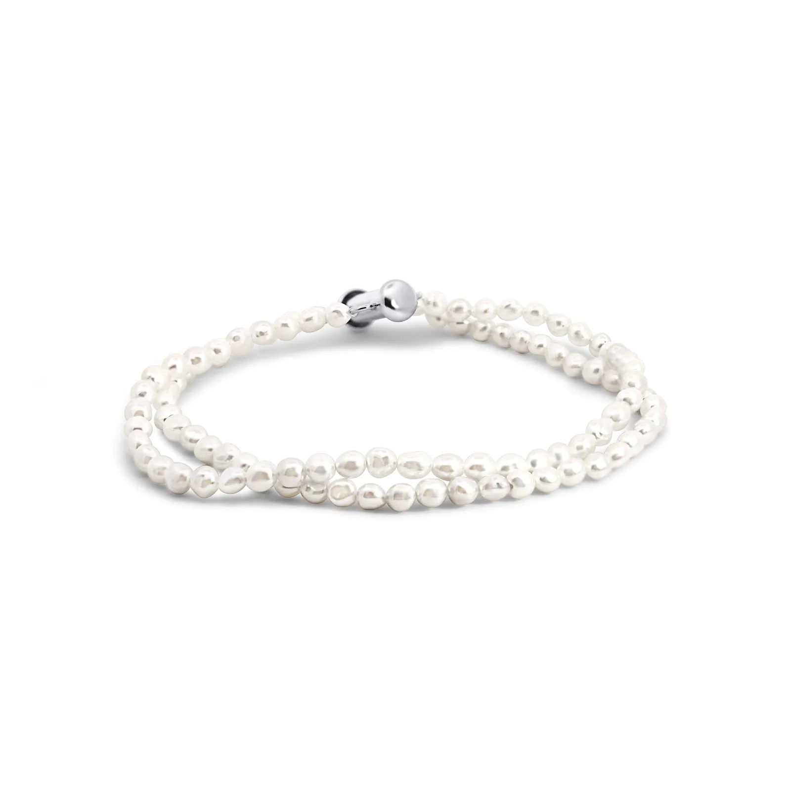 Freshwater Baroque Pearl Double Strand 19cm Bracelet