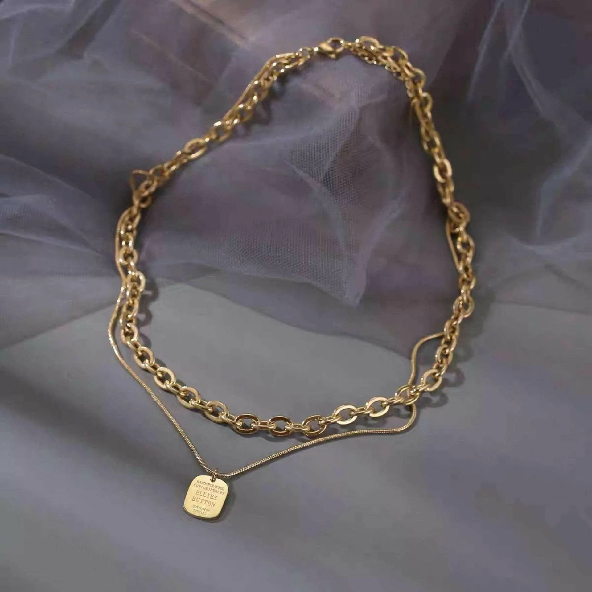 Gold Double Twist Chain Necklace