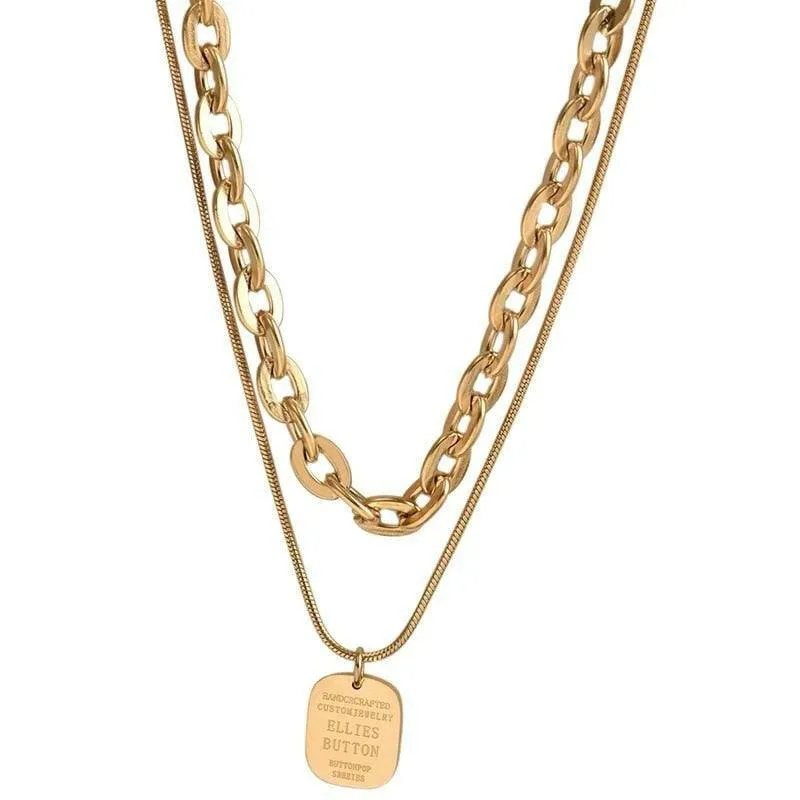 Gold Double Twist Chain Necklace