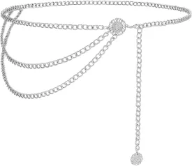 Gold Metal Waist Chain for Women - Adjustable Body Chain with Link Belts for Dress & Jeans