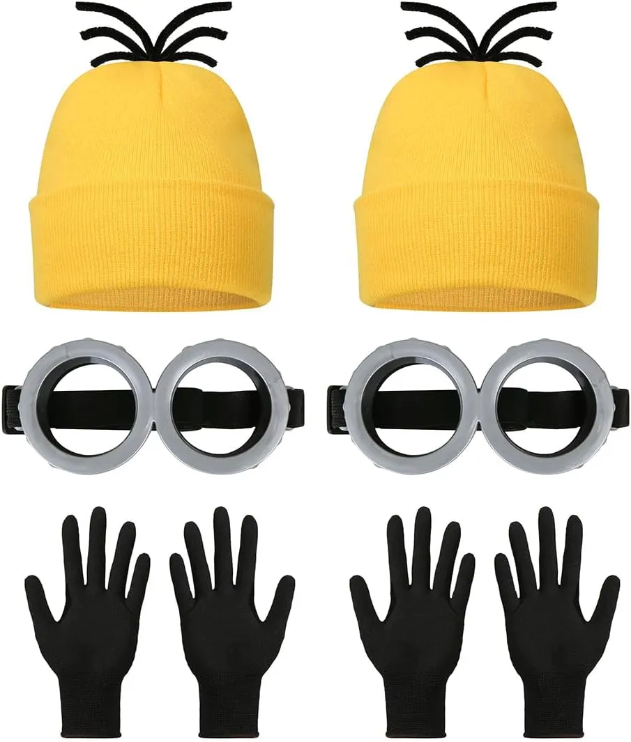 Halloween Women Adult Costume Accessories with Hat Assembled Goggles Gloves Funny Kids Costume Cosplay
