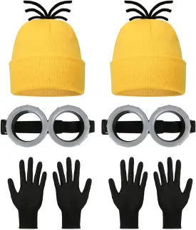 Halloween Women Adult Costume Accessories with Hat Assembled Goggles Gloves Funny Kids Costume Cosplay