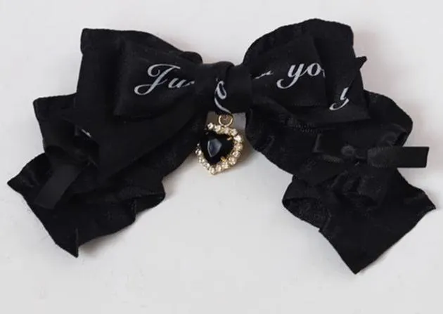 Handmade Japanese Black Bow Hair Clip Sweet Cool Hair Clip