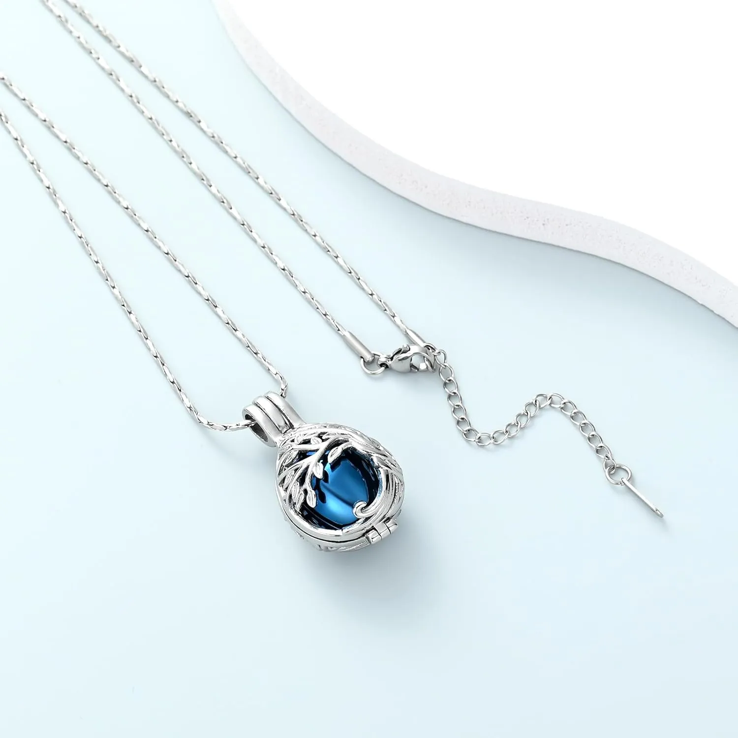 Imrsanl Teardrop Tree of Life Urn Urn Necklace for Ashes for Women Men Cremation Jewelry Memorial Locket Pendant Necklace Hollow Keepsake Urn for Human Ashes