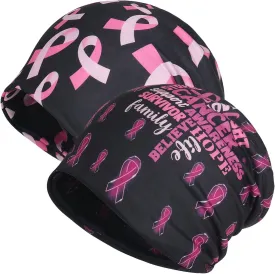 Jemis Sweet Heartwarming Breast Cancer Beanie Hat, Romantic Knitted Hat, Cancer Headwear Caps Baggy Skull Sleep Scarf