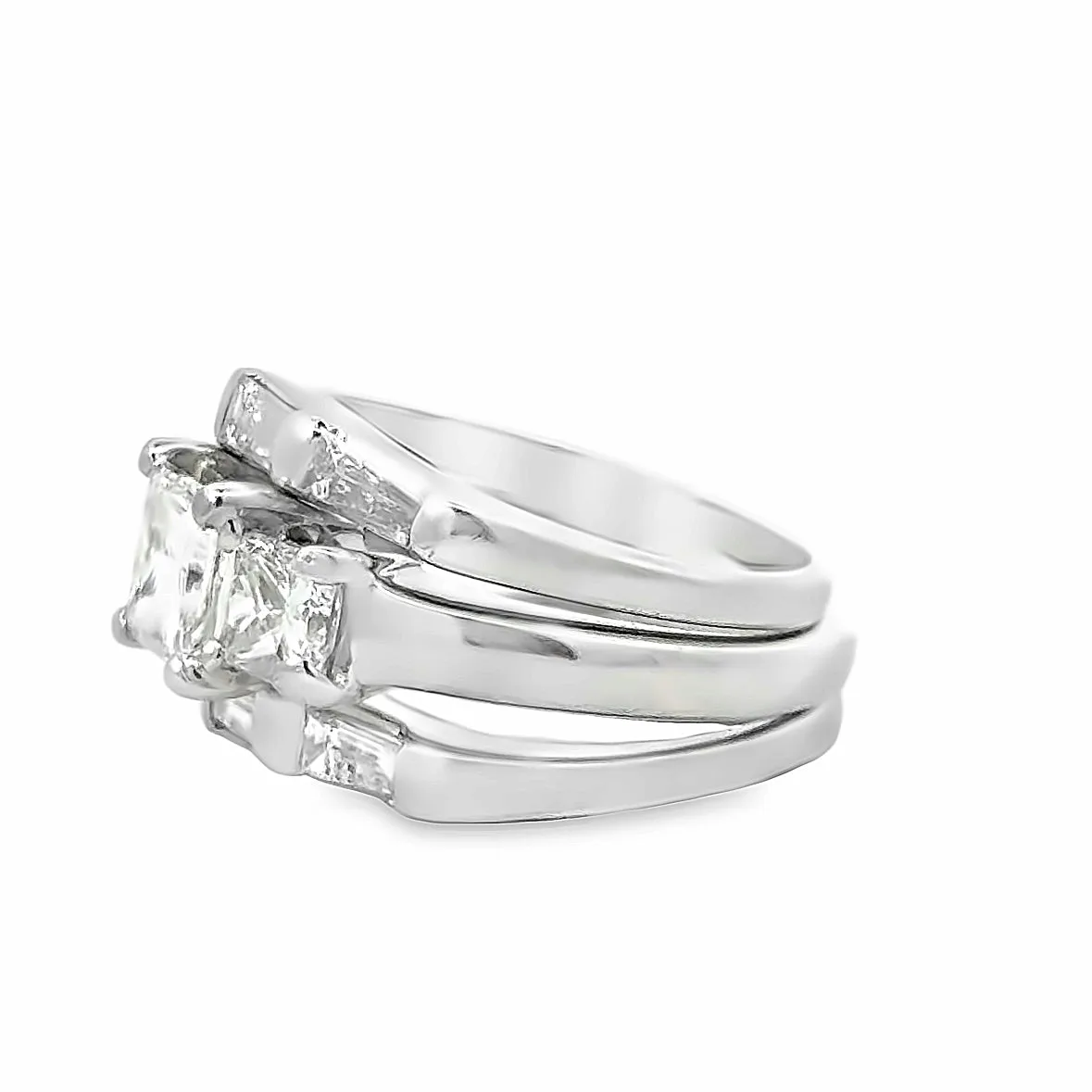 Kirkland Jewelry Estate | Platinum Princess Cut Wedding Set