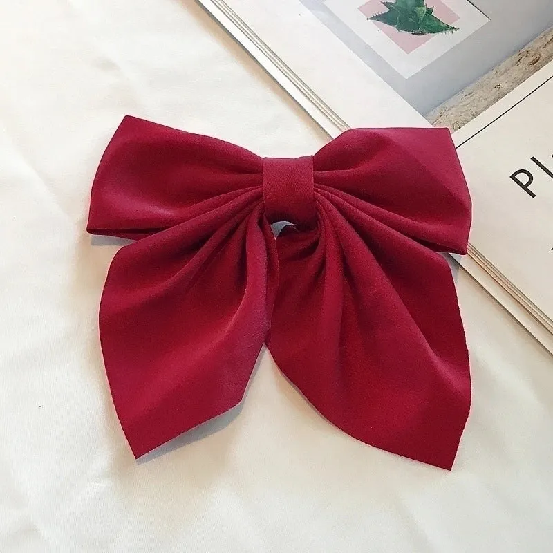 Korean Hairpin Headdress Solid Color Bow Duckbill Clip Hairpin Wholesale