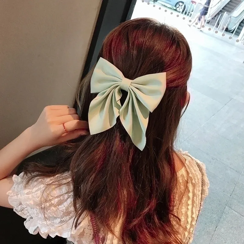 Korean Hairpin Headdress Solid Color Bow Duckbill Clip Hairpin Wholesale