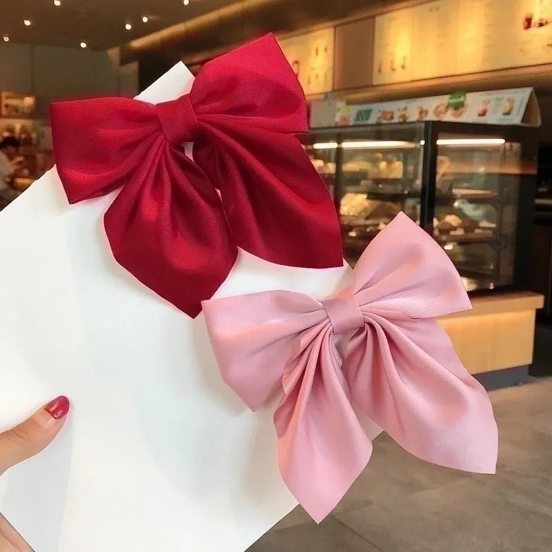Korean Hairpin Headdress Solid Color Bow Duckbill Clip Hairpin Wholesale