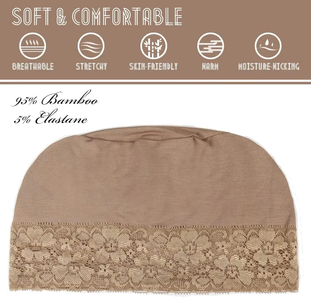 Lace Beanie Sleep Caps Head Coverings for Women Hair Loss