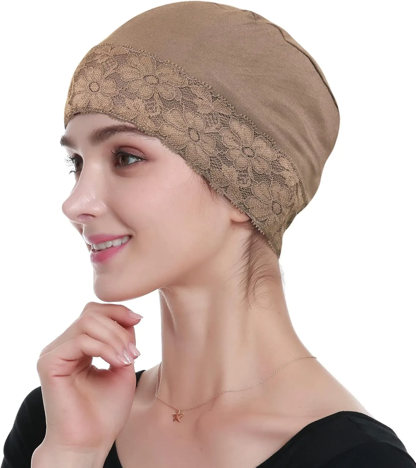 Lace Beanie Sleep Caps Head Coverings for Women Hair Loss